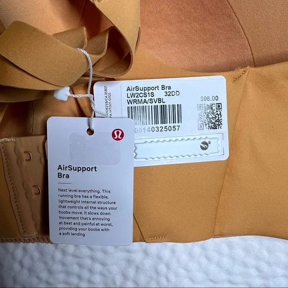 Lululemon AirSupport Bra Size 32DD NWT Warm Apricot/Silver Blue (High Support) - Picture 8 of 11